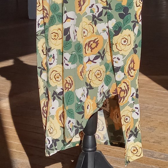 Donna Morgan yellow and green gathered wrap waist maxi dress - Picture 3 of 12